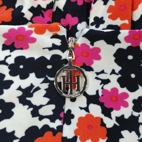 Tommy Hilfiger Navy Pink Orange Floral Flower Summer Stretchy Plus Size Dress 14 - Picture 12 of 14